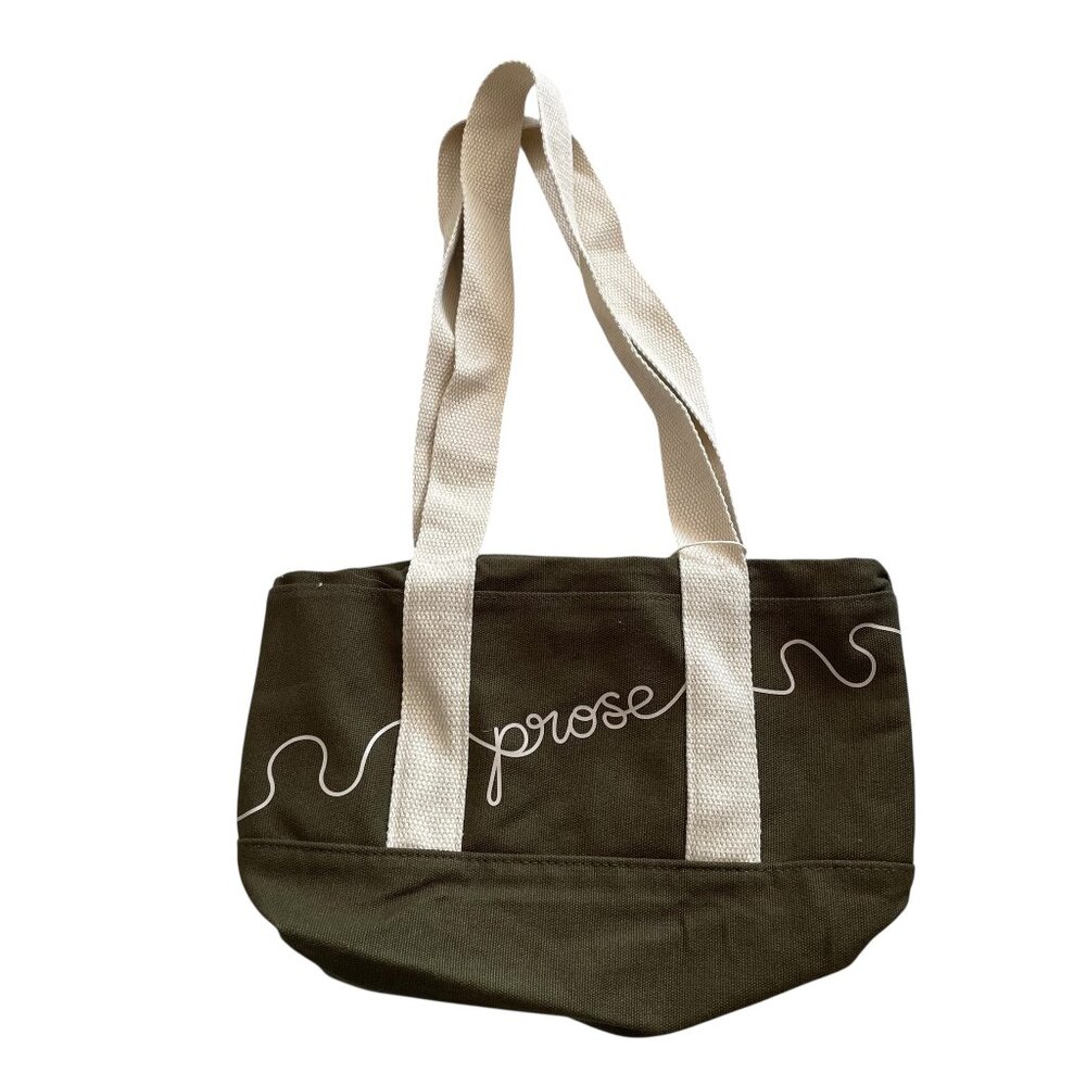 Prose Le Petit Mini Tote Bag Olive Green Canvas Double Handle